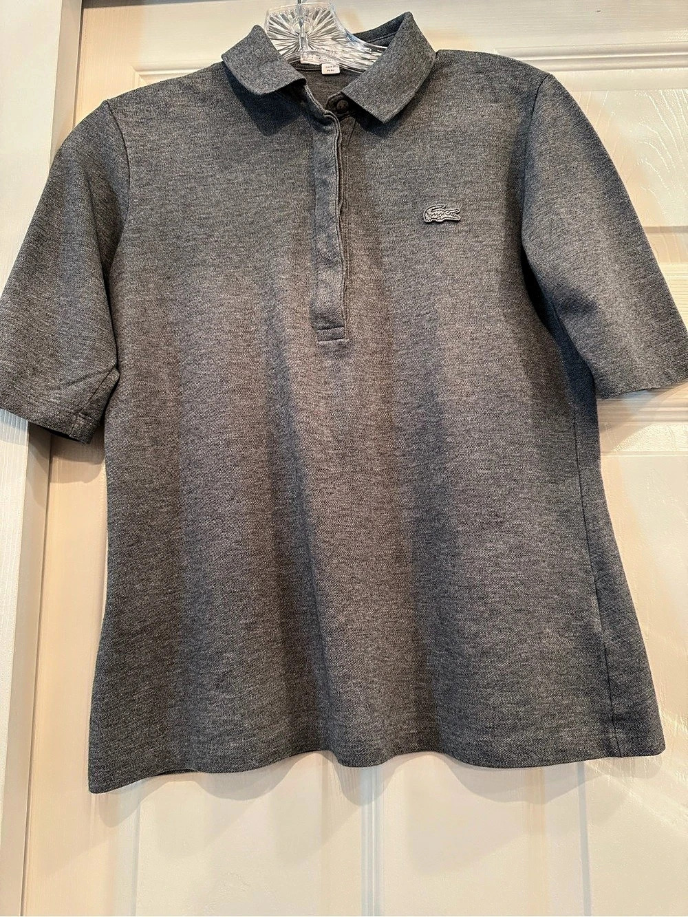Lacoste Slim Fit Polo Gray Size Medium Like New